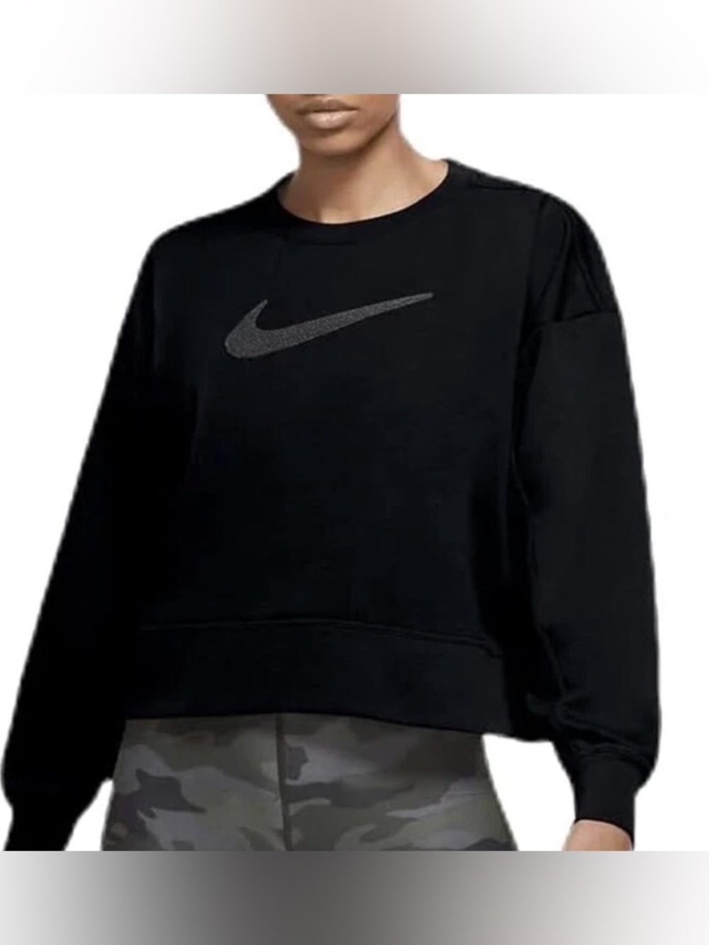 Nike cropped black sweatshirt, medium
